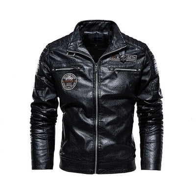 2021 Autumn Winter Men's Leather Jacket Casual Fashion Stand Collar Motorcycle Jacket Men Slim Quality Leather Jacket Streetwear