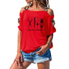 Summer Women Hairdresser T Shirt Printed Barber Weapons Woman Cotton Short Sleeve Scissors Girl Sexy Hollow Out Shoulder Tees