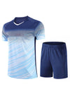 Men Suit Badminton wear short-sleeved shirt quick-drying breathable shorts competition training suit  sportswear