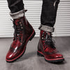 Men Boots Retro Personality Red Blue Comfy Lace-up Leather Fashion Shoes Man Durable Outsole Casual Boots Size