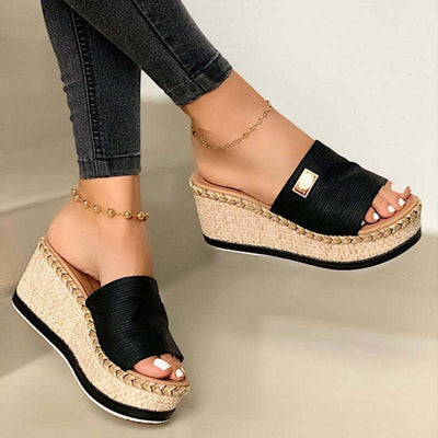 Summer Women Wedge Sandals Platform Flip Flops Soft Comfortable Casual Shoes Outdoor Beach Slippers Ladies Sandals