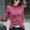 Casual T-shirt Women O-neck Stretch Cotton Skinny Basic T Shirt  Slim Korean Fashion Women T-shirt Spring Autumn