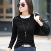 Casual T-shirt Women O-neck Stretch Cotton Skinny Basic T Shirt  Slim Korean Fashion Women T-shirt Spring Autumn