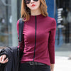 Autumn Winter Elastic Cotton Casual T Shirt Women O-neck With Striped Woman T-shirts Slim Basic Long Sleeve T-shirts 3XL