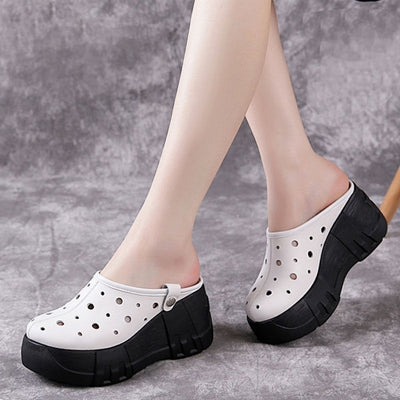 Slipper Female Platform 2021 New Women Slippers Leather Retro Casual Summer Sandals Women wedge Flip Flop Platforms