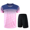 Men Suit Badminton wear short-sleeved shirt quick-drying breathable shorts competition training suit  sportswear