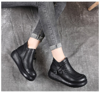 Women Shoes 2022 New Women Genuine Leather Casual Shoes Breathable Fashion Waterproof Flat Platform Shoes Women Sneaker