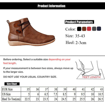 Women Arch Support Boots Short Plush Warm Femme Boots Winter Waterproof Women Shoes Ankle PU Women Boots