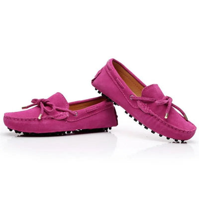 Women Shoes 100% Genuine Leather Round Toe Slip on Ladies Shoes Casual Loafers Comfortable Ballet Flats Female Footwear