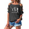 Summer Women Hairdresser T Shirt Printed Barber Weapons Woman Cotton Short Sleeve Scissors Girl Sexy Hollow Out Shoulder Tees