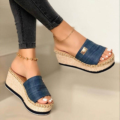 Summer Women Wedge Sandals Platform Flip Flops Soft Comfortable Casual Shoes Outdoor Beach Slippers Ladies Sandals