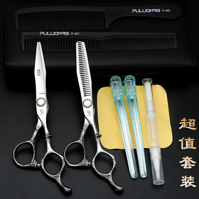 Genuine Hair Stylist Hairdressing Scissors Professional Hairdressing Scissors Traceless Tooth Scissors Thinning Shear Flat Hair Cutting Scissors