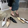 Pointed Toe Woven Flat Shoes 2022 New Fashion Shallow Ballet Flats Female Ballerina Double Wearing Mule Slip Loafer