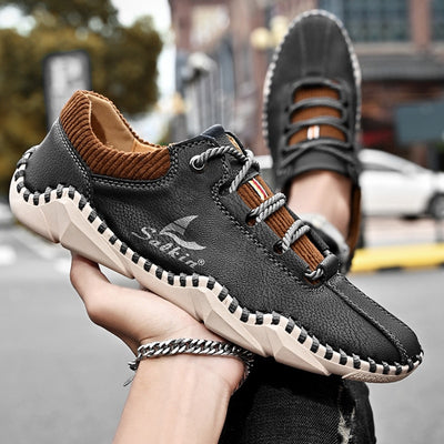 Men Sneakers Casual Shoes Light Mens Driving Shoes Comfortable Pu Leather Loafers Outdoor Sports Flats Solid Color Sneakers