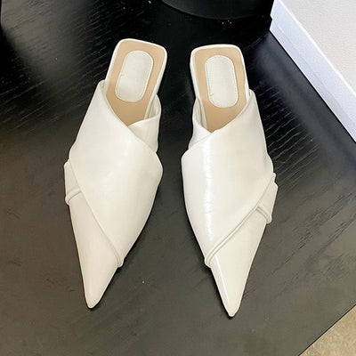 Mules Slippers New Fashion Luxury Shoes Women Sandals Pointed Toe Female Casual Outside Shallow Ladies 2023 Gladiator Flats