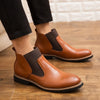 Men Chelsea Boots Anti Slip Waterproof Ankle Spring and Autumn Fashion Microfiber Leather Shoes Large