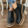 2023 Autumn Winter New Large Size Wedge Heel Ankle Boots Women Flat Side Zipper Shallow Mouth Nude Boots Women Shoes