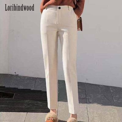 Tweed Pants for Women New Fall/Winter 2023 High-waisted Baggy Turnip Pants for Women with Nine Straight Leg Suit Pants