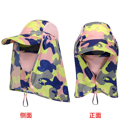 2022 New Outdoor Summer Sunscreen Hat Breathable Men and Women Sunshade Fisherman Hat UV Protection Hiking Hat Fishing Hat