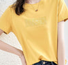 Patchwork Floral Short Sleeve Simplicity Thin T-Shirts Summer Round Neck Printing Solid Color Pullovers Women Clothing 2023