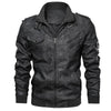 2021 Autumn Winter Men's Motorcycle Leather Jacket Windbreaker Hooded Jackets Male Outwear Warm Biker PU Jackets EU Size 3XL