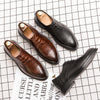 Men Fashion Oxford Shoes Party Wedding Shoes Classic Business Formal Pointed Leather Shoes Man Boss Social Office Derby Shoes