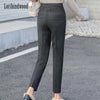 Tweed Pants for Women New Fall/Winter 2023 High-waisted Baggy Turnip Pants for Women with Nine Straight Leg Suit Pants