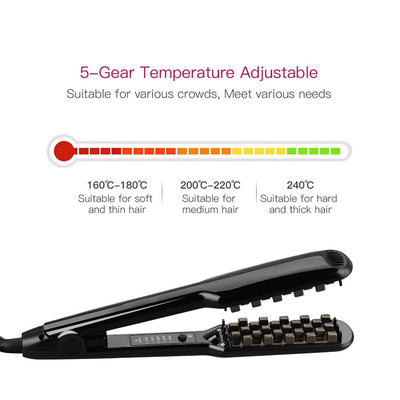 Hair Iron Ceramic 3D Grid Hair Crimper Professional Volumizing Curling Iron Corn Perm Fluffy Splint Flat Iron Hair Styling Tools