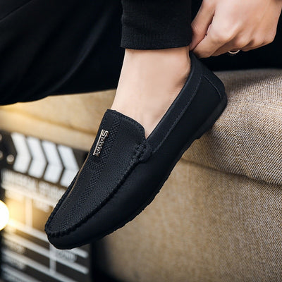 Leather Men Shoes Luxury Brand  Italian Casual Mens Loafers Moccasins Breathable Slip On Black Man Driving Designer Shoes