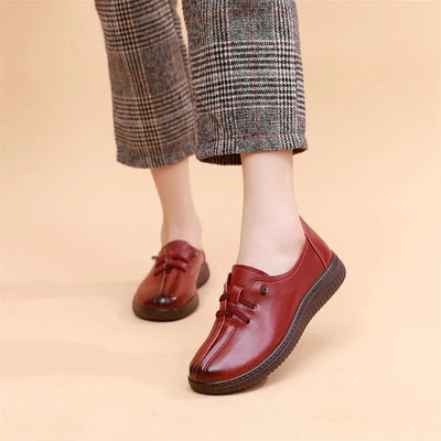 Loafers Genuine Leather Sneakers for Women 2023 Flat Heel Women's Autumn Shoes Ladies Cowhide Moccasin Woman Flats