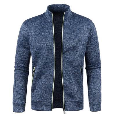 2022 Autumn Winter Men Zipper Knit Long Sleeves Thin Cashmere Fashion Top Sweater Coat