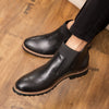 Men Chelsea Boots Anti Slip Waterproof Ankle Spring and Autumn Fashion Microfiber Leather Shoes Large