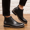 Men Chelsea Boots Anti Slip Waterproof Ankle Spring and Autumn Fashion Microfiber Leather Shoes Large