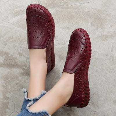 Soft Bottom Women Flats Genuine Leather Mother Shoes Comfort Oxford Shoes For Women Shoes Women Loafers Moccasins Plus Size 42