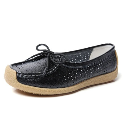 Women Shoes Genuine Leather Flat Loafer Ladies Slip Up Sewing Ladies Shoes Female Shallow Casual Moccasins Woman Shoes Plus Size