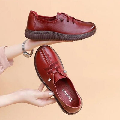 Loafers Genuine Leather Sneakers for Women 2023 Flat Heel Women's Autumn Shoes Ladies Cowhide Moccasin Woman Flats