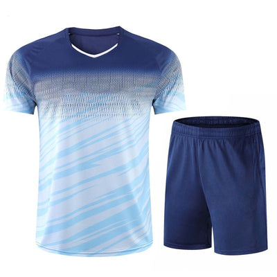 Men Suit Badminton wear short-sleeved shirt quick-drying breathable shorts competition training suit  sportswear