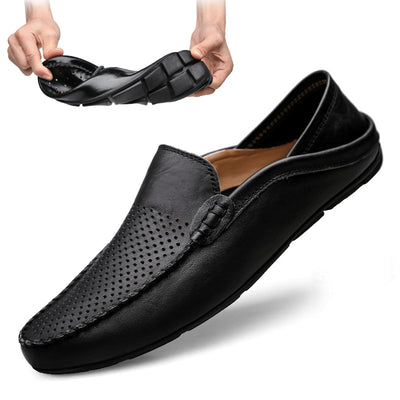 Italian Men's Shoes Casual Luxury Brand Summer Men Loafers Genuine Leather Moccasins Light Breathable Slip-on Boat Shoes