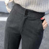 Tweed Pants for Women New Fall/Winter 2023 High-waisted Baggy Turnip Pants for Women with Nine Straight Leg Suit Pants