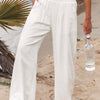 Spring Summer for Women 2022 New Women Pants Office Lady Cotton Linen Pockets Solid Loose Casual White Wide Leg Long Trousers