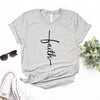 Faith Cross Print Women t-shirt Cotton Hipster Funny t-shirt Gift Lady Yong Girl Top Tee 6 Color