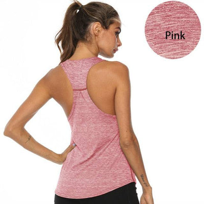 Women Racerback Yoga Tank Tops Sleeveless Fitness Yoga Shirts Quick Dry Athletic Running Sports Vest Workout T Shirt