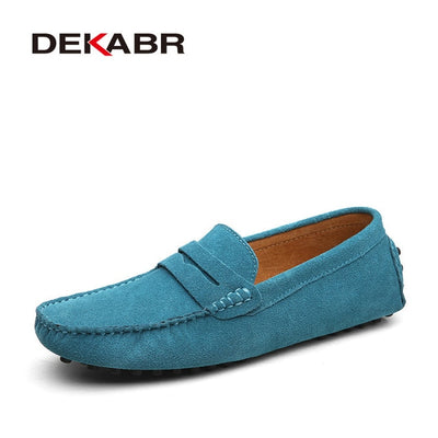 DEKABR Men Loafers High Quality Genuine Leather Shoes Men Flats Lightweight