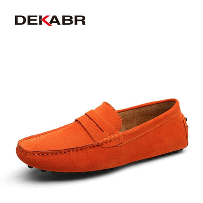 DEKABR Men Loafers High Quality Genuine Leather Shoes Men Flats Lightweight