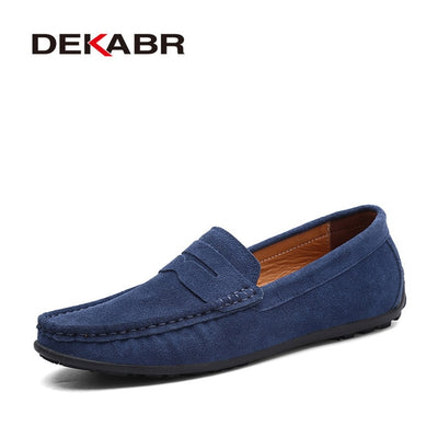 DEKABR Men Loafers High Quality Genuine Leather Shoes Men Flats Lightweight