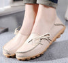 New Moccasins Women Flats Woman Loafers Genuine Leather Female Shoes Slip On Ballet Bowtie Women's Shoe