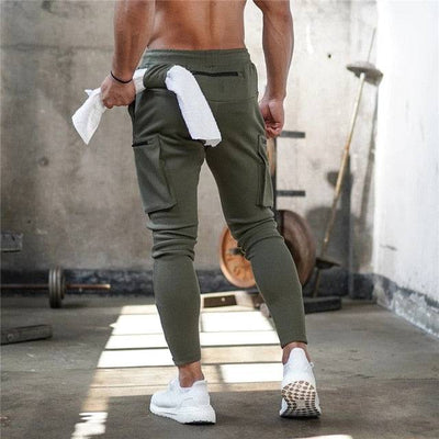 Men's Jogger Pants Sweatpants Man Gym's Workout Fitness Cotton Trousers Male Casual Fashion Skinny Track Pants Zipper