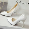 Women Shoes Pointed Toe Pumps Patent Leather Dress High Heels Boat Shoes