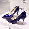 Women Shoes Pointed Toe Pumps Patent Leather Dress High Heels Boat Shoes