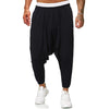 Linen Cross-Pants Men Baggy Harem Pants Men Solid Black Trousers Male HipHop Joggers Man Streetwear  Wide Legs Pants